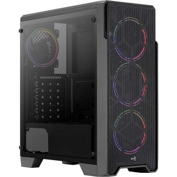 Корпус AEROCOOL ORE SATURN FRGB-G-BK-v1 без БП ATX 3x120mm 2xUSB2.0 1xUSB3.0 audio bott PSU черный